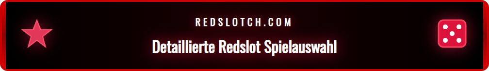 Screenshot der Spielbibliothek von Redslot für Schweizer Spieler.