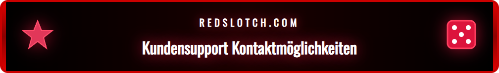 Screenshot der Redslot-Webseite mit hervorgehobenem Live-Chat-Button.