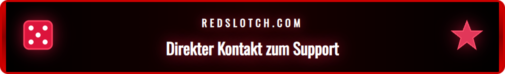 Die Benutzeroberfläche des Redslot Live Chat Fensters auf einem Laptop.