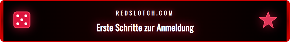 Anmeldeformular für den Redslot Zugang 2026 mit Eingabefeldern.