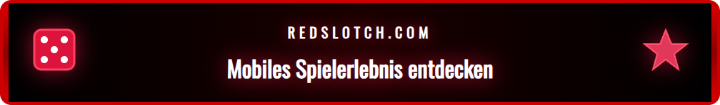 Die Benutzeroberfläche der Redslot Mobil Seite auf einem Smartphone-Display.